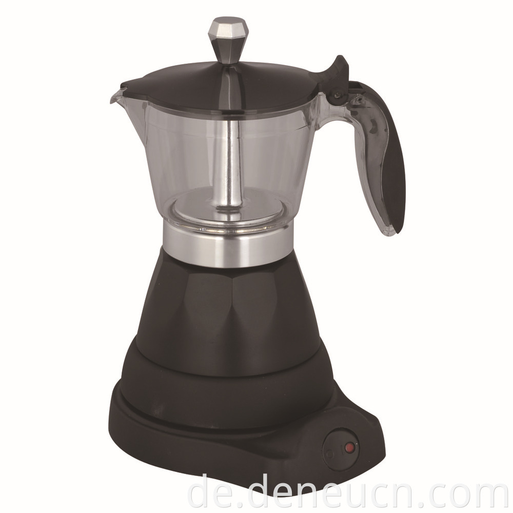 Klassiker italienischer Stil Mokka 3/6 -Cups Aluminium Elektrische Espresso -Maschine Kaffee
